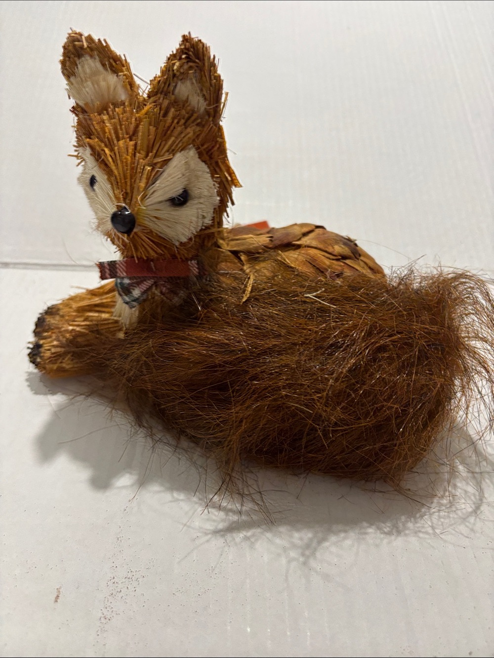 Rust Brown Faux Fur Fox Figurine